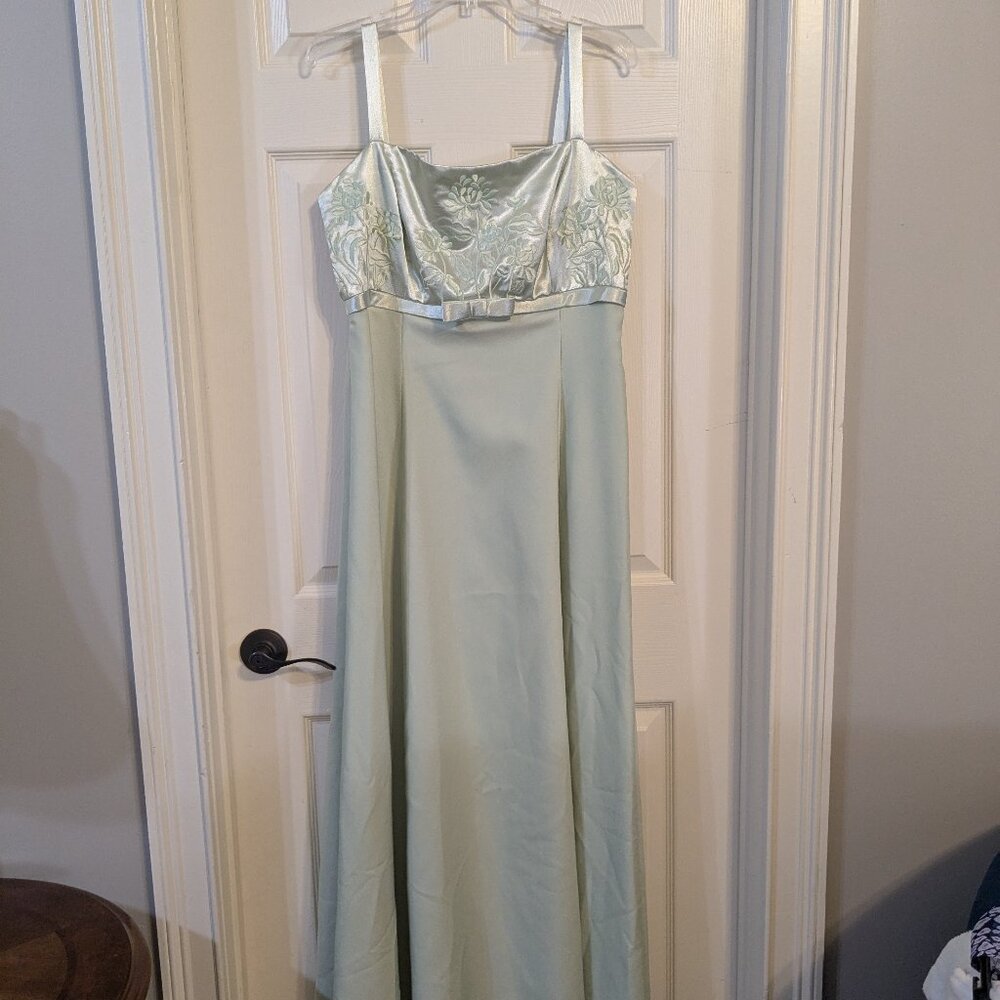 Mori Lee Custom Mint Green Formal Gown with Matching Shawl | Floor Length Dress